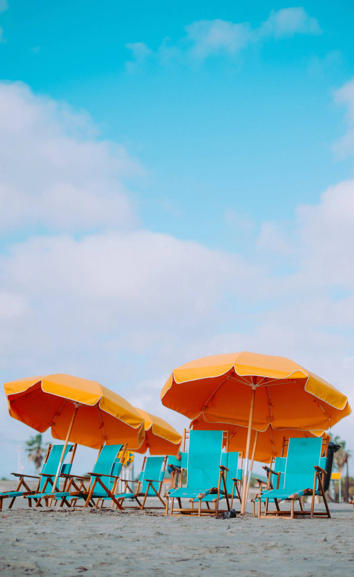 Orange Umbrellas Summer Iphone Background