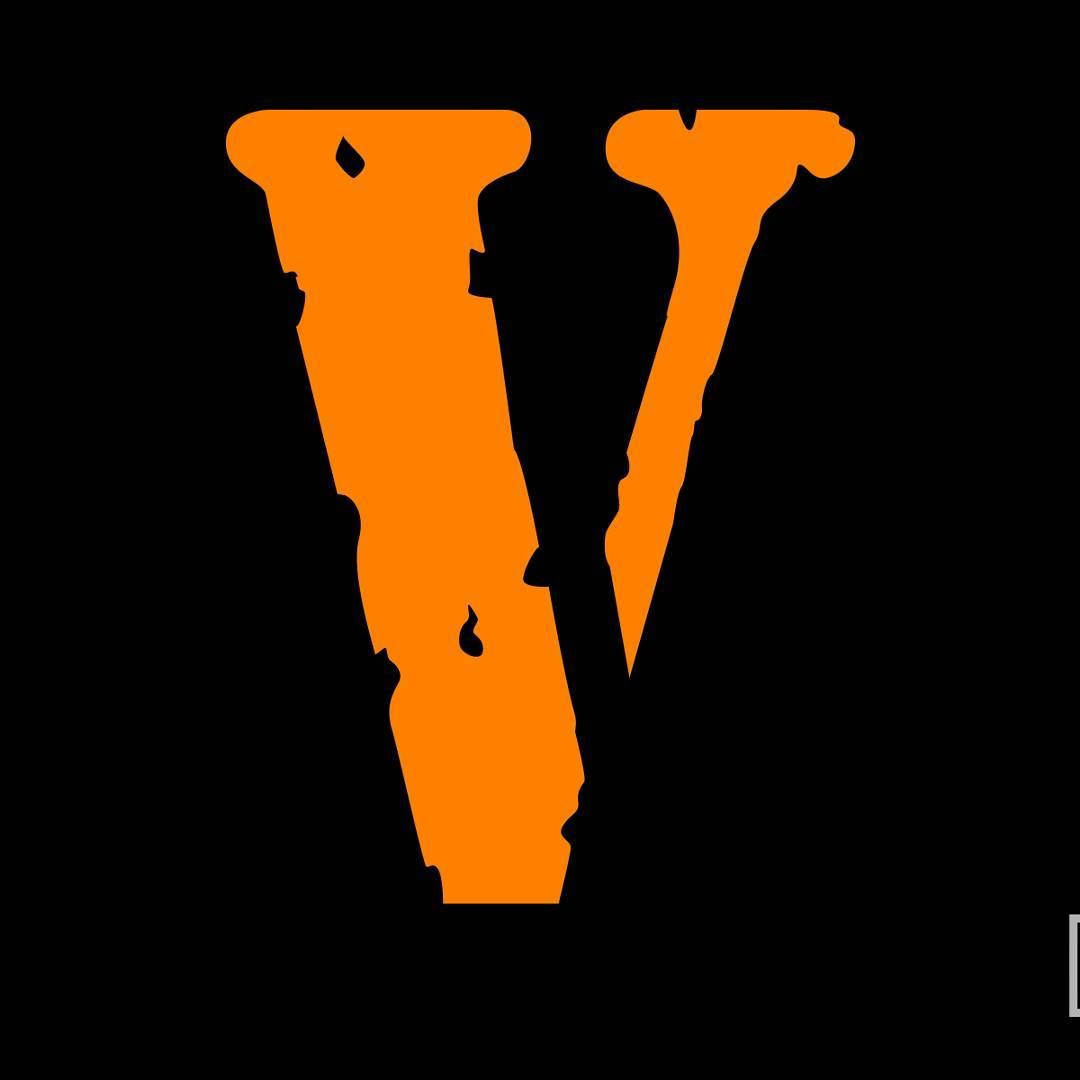 Orange V Logo On Black Vlone Pfp Background