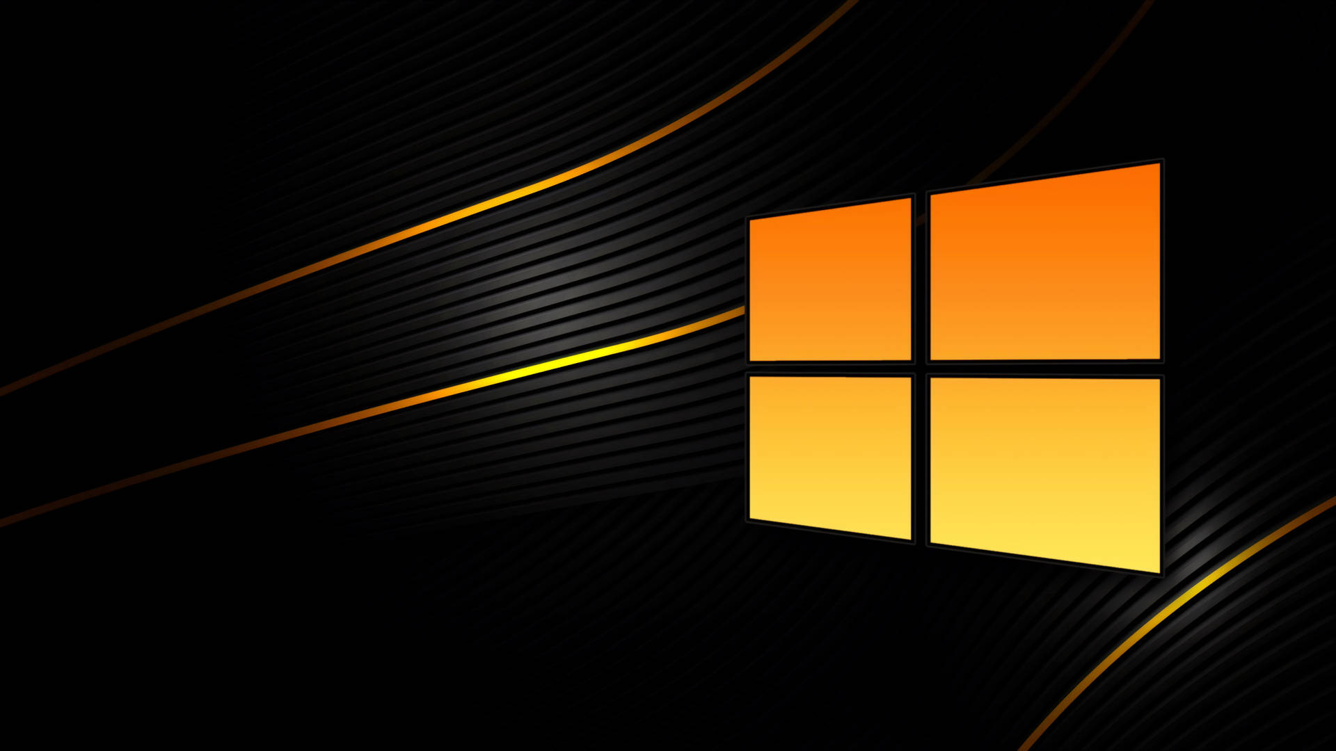 Orange Windows Logo Computer Lock Screen Background