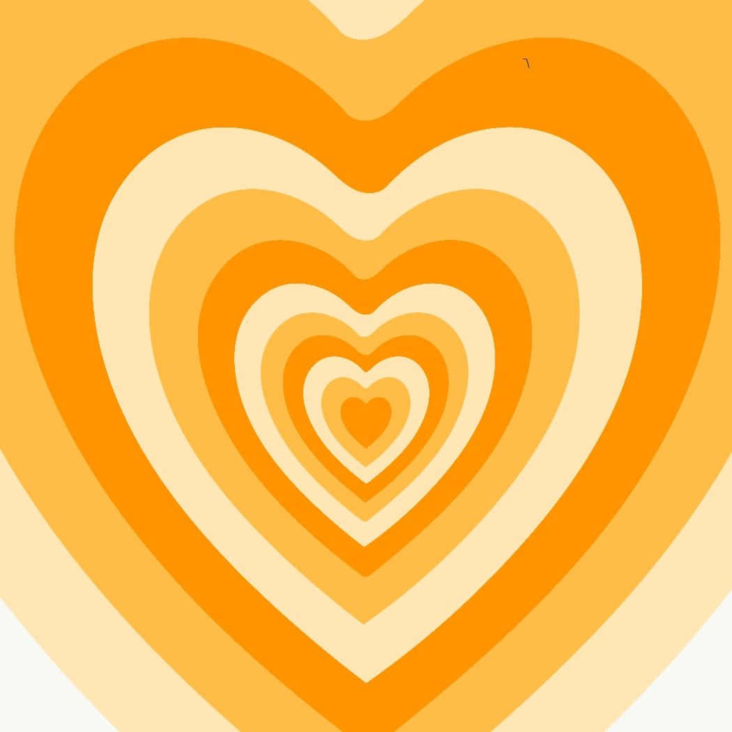 Orange Yellow Powerpuff Girls Heart Background
