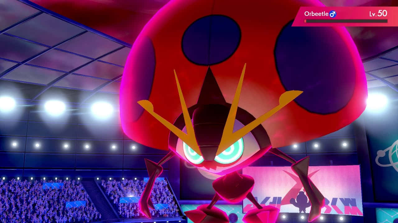 Orbeetle In A Fight Arena Background