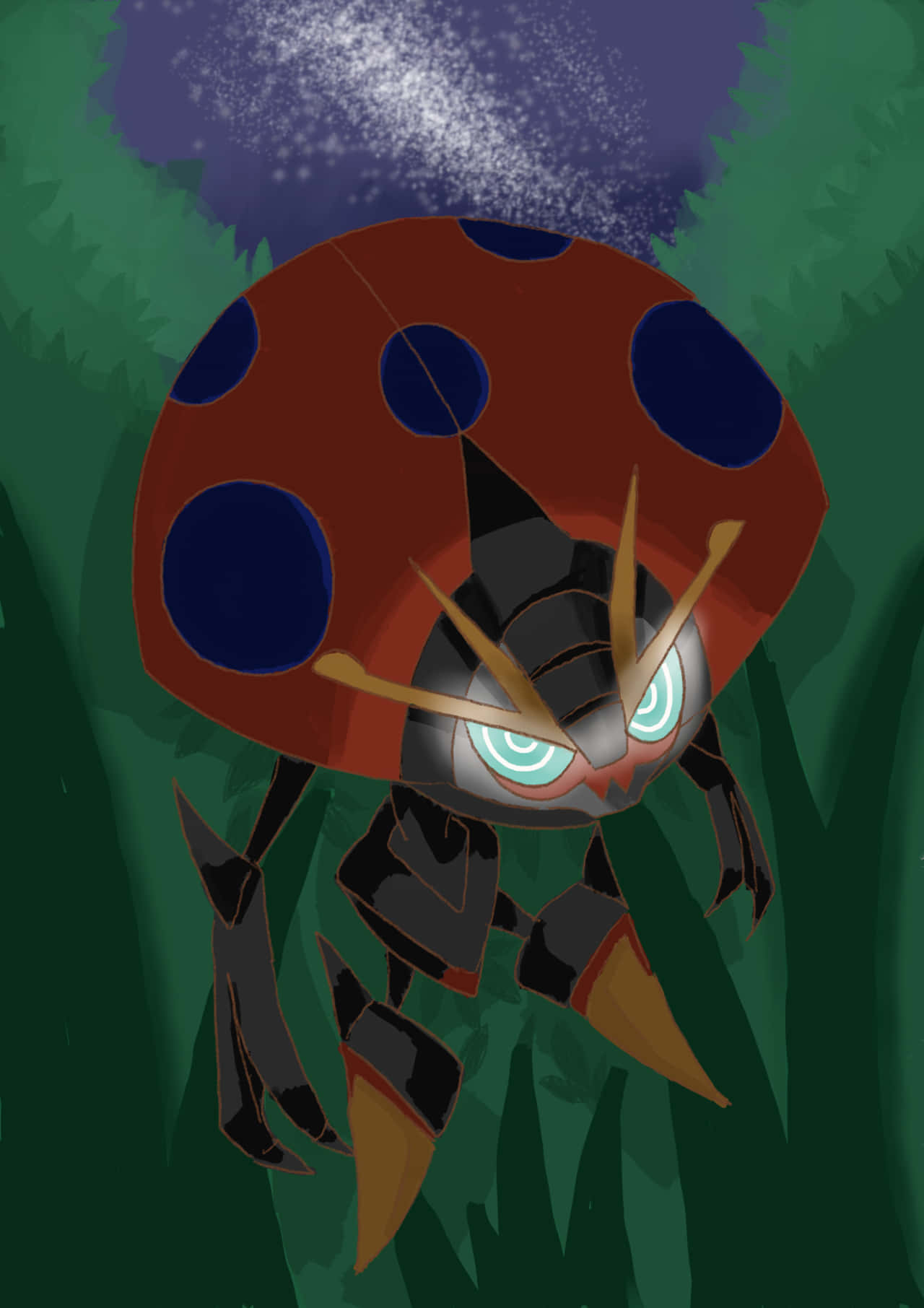 Orbeetle On Grass Background