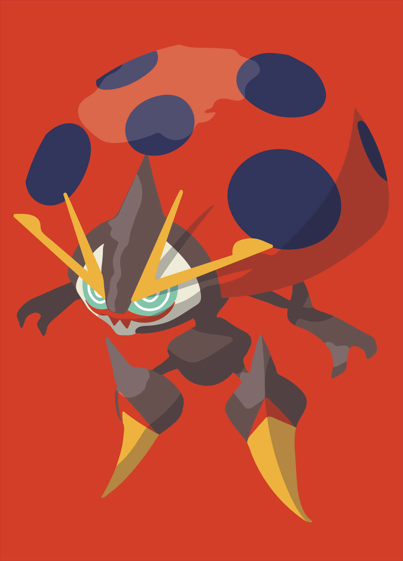 Orbeetle On Red Background Background