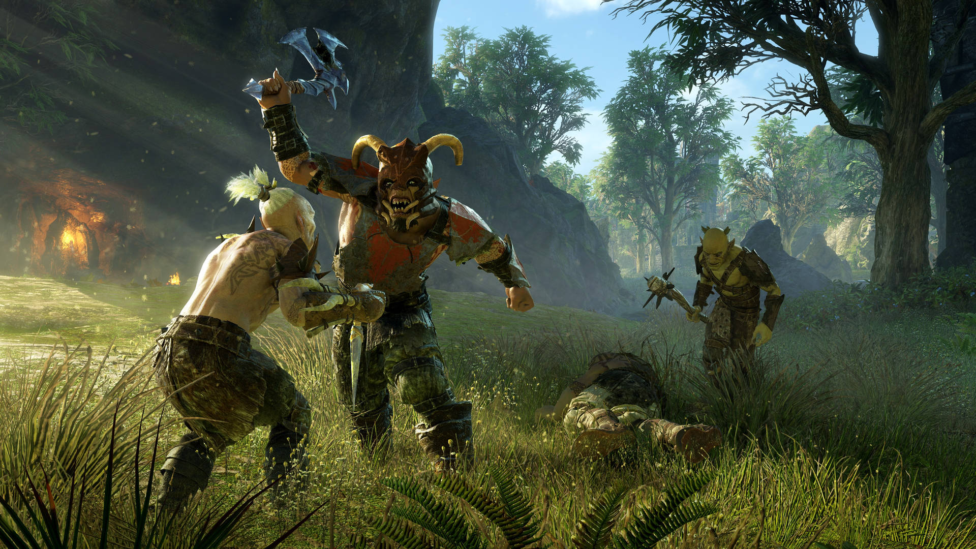 Orc Kills Enemies Shadow Of War 4k Background