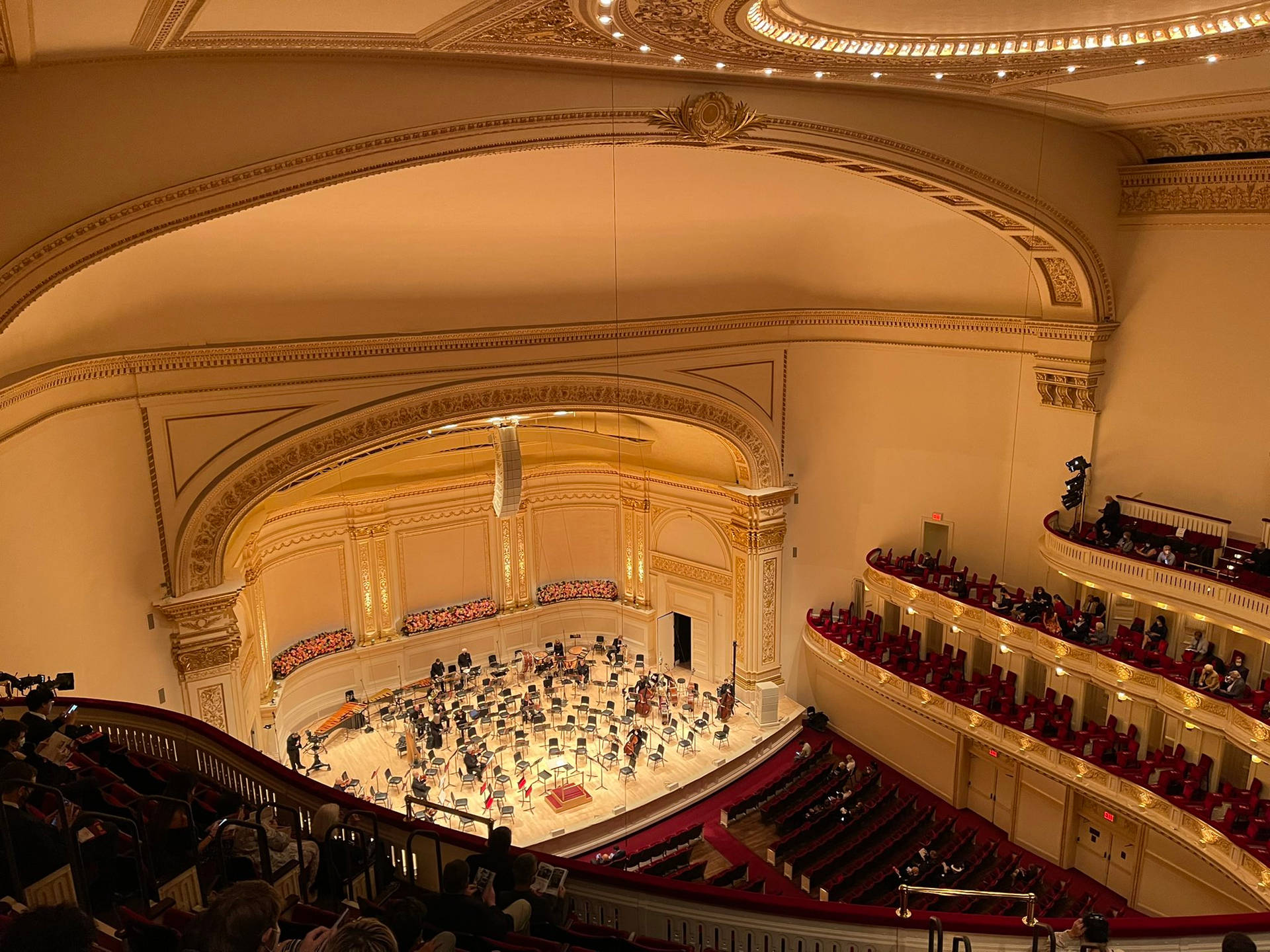 Orchestra On Stage Carnegie Hall Background