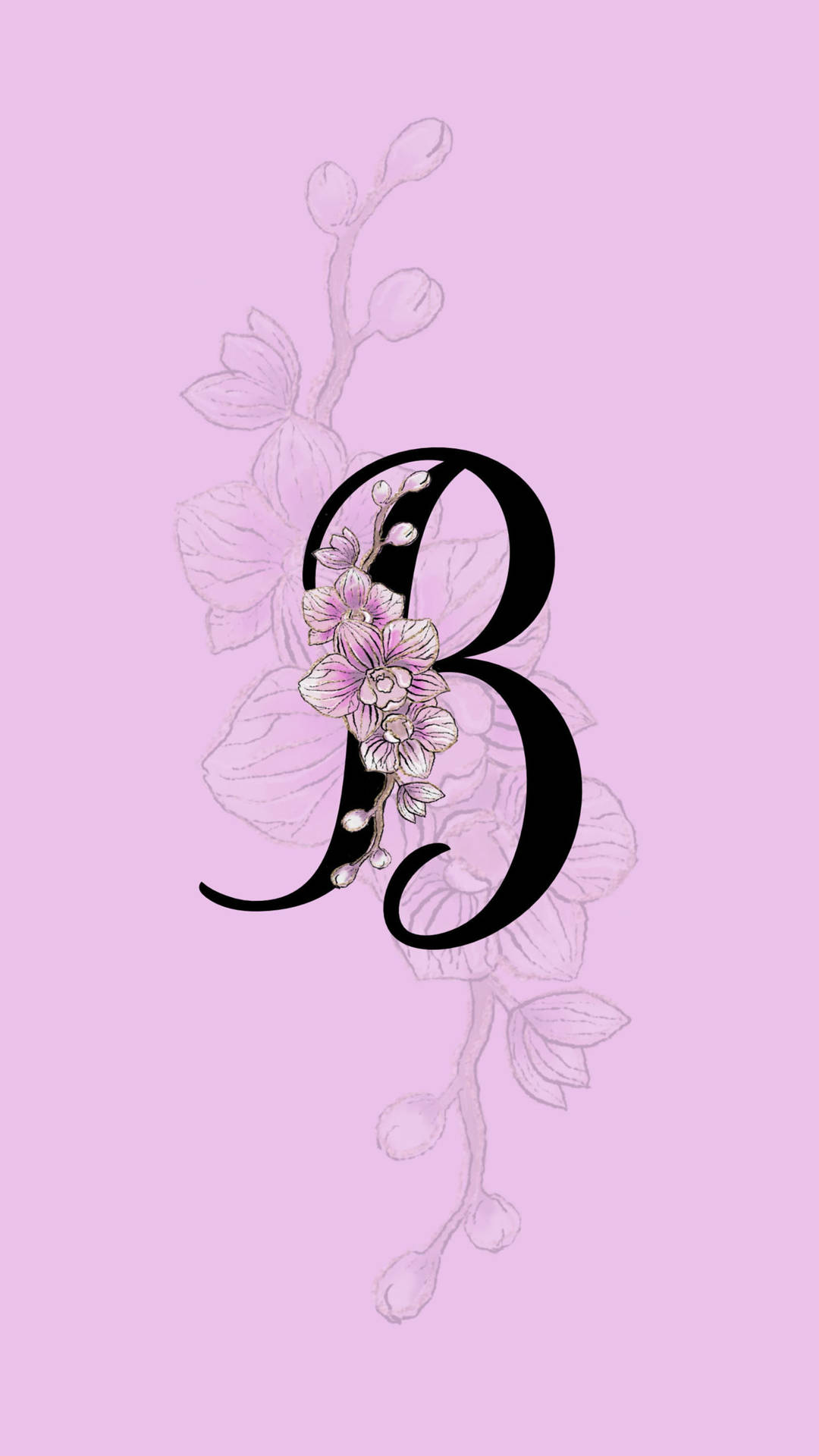 Orchid Letter B Background