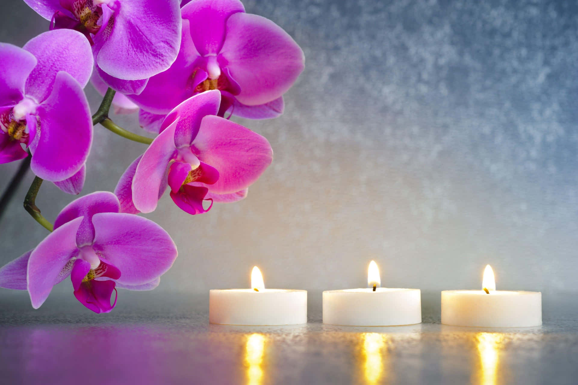 Orchidsand Candles Spa Setting Background