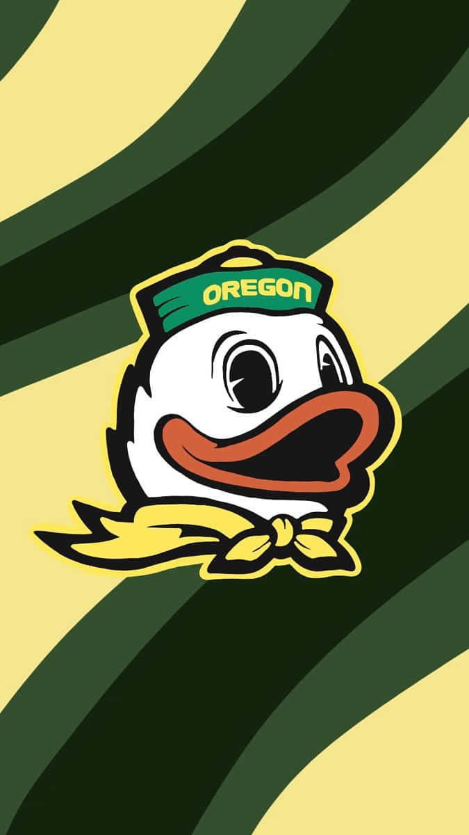 Oregon Ducks Logo On Green Field Background