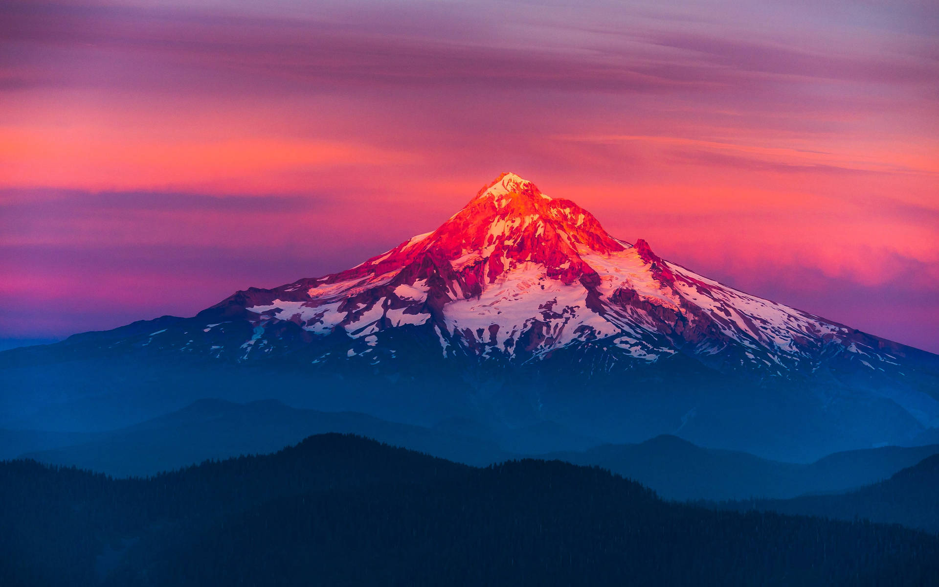 Oregon Mount Hood Sunset Background