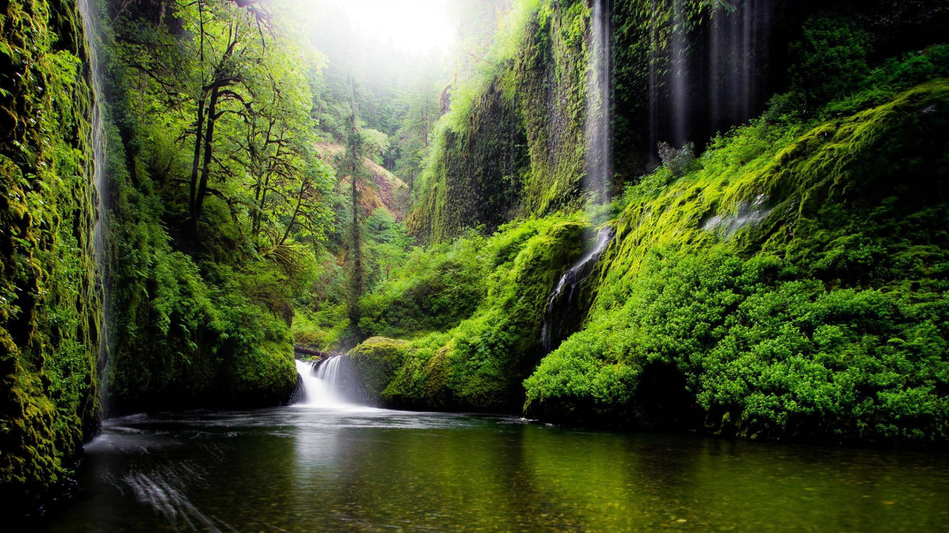 Oregon River Waterfalls Background