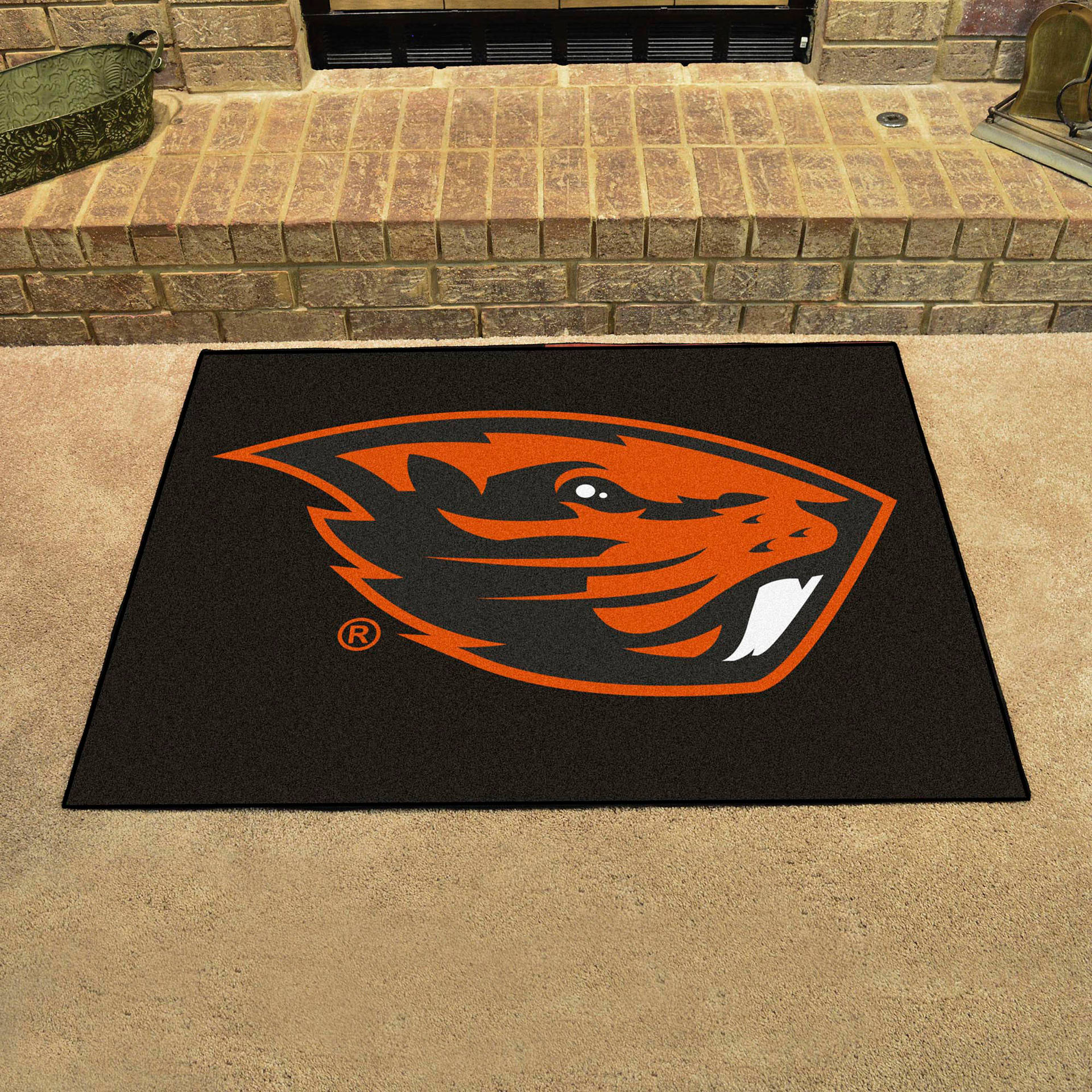 Oregon State University Beaver Logo On A Rug Background