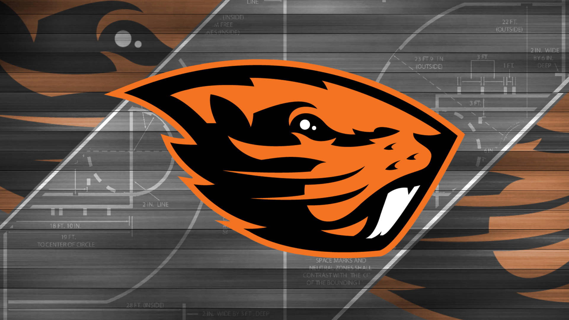 Oregon State University Logo Basketball Court Background