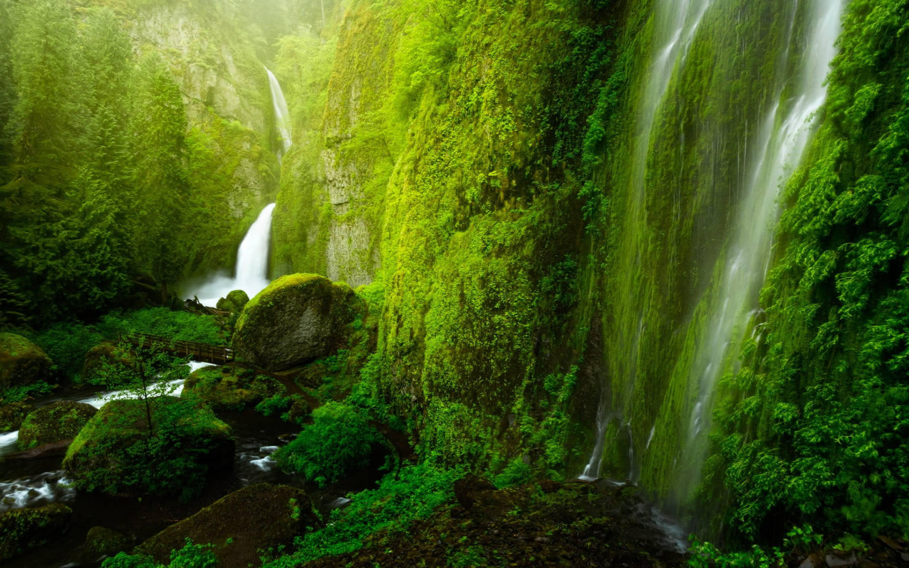 Oregon Wahclella Falls Background