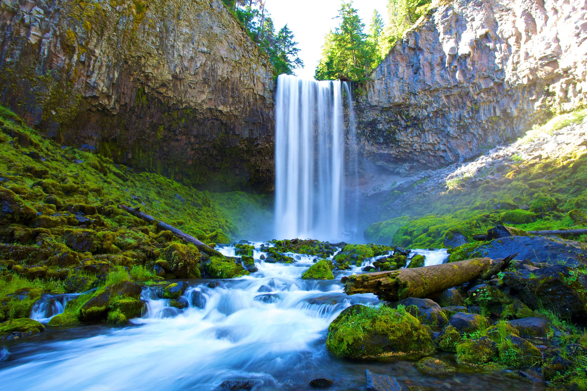 Oregon Waterfall Hood River Background