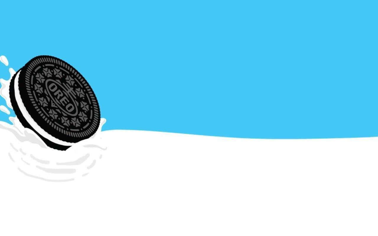 Oreo Cookie Falling Into The Water Background