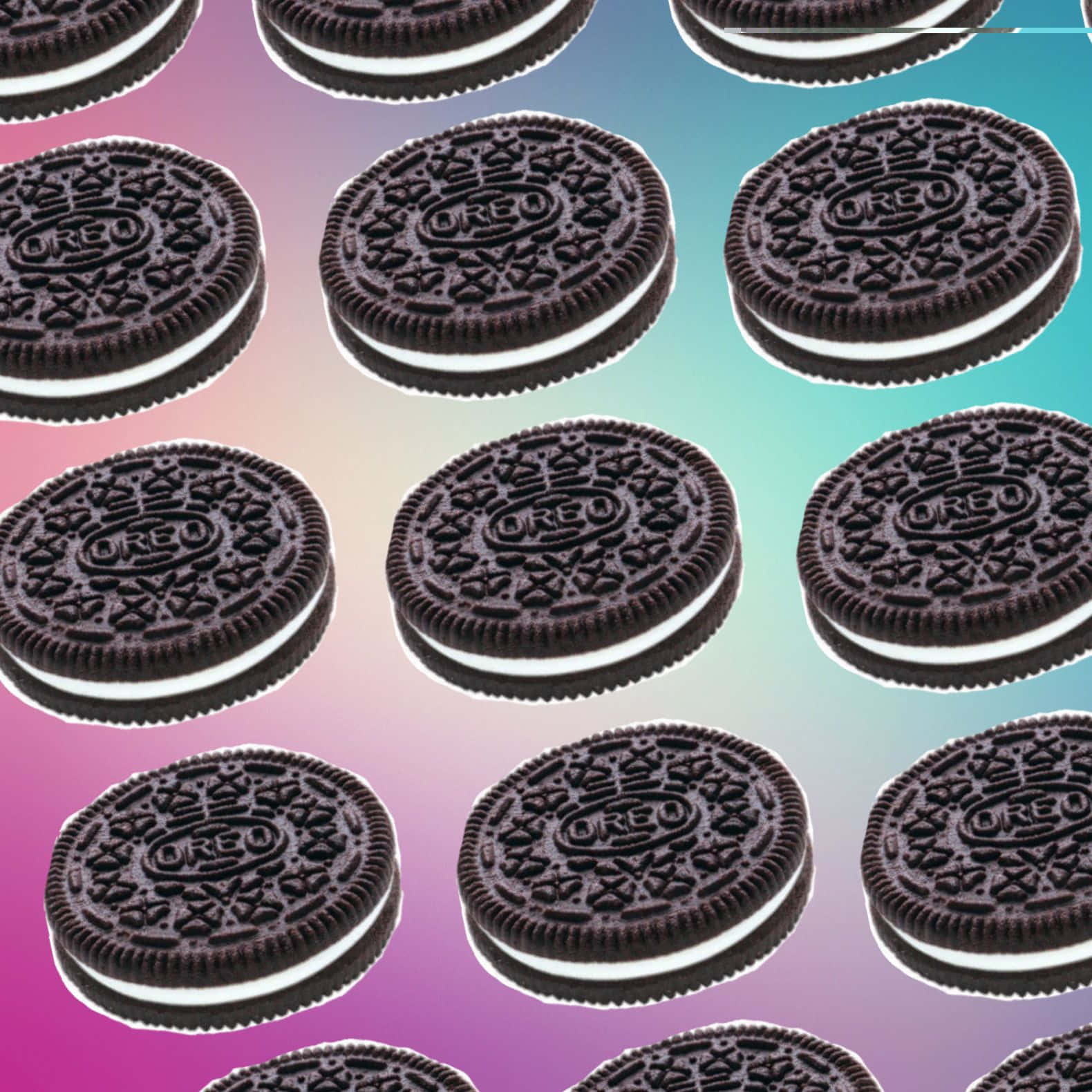 Oreo Cookie Rainbow Background