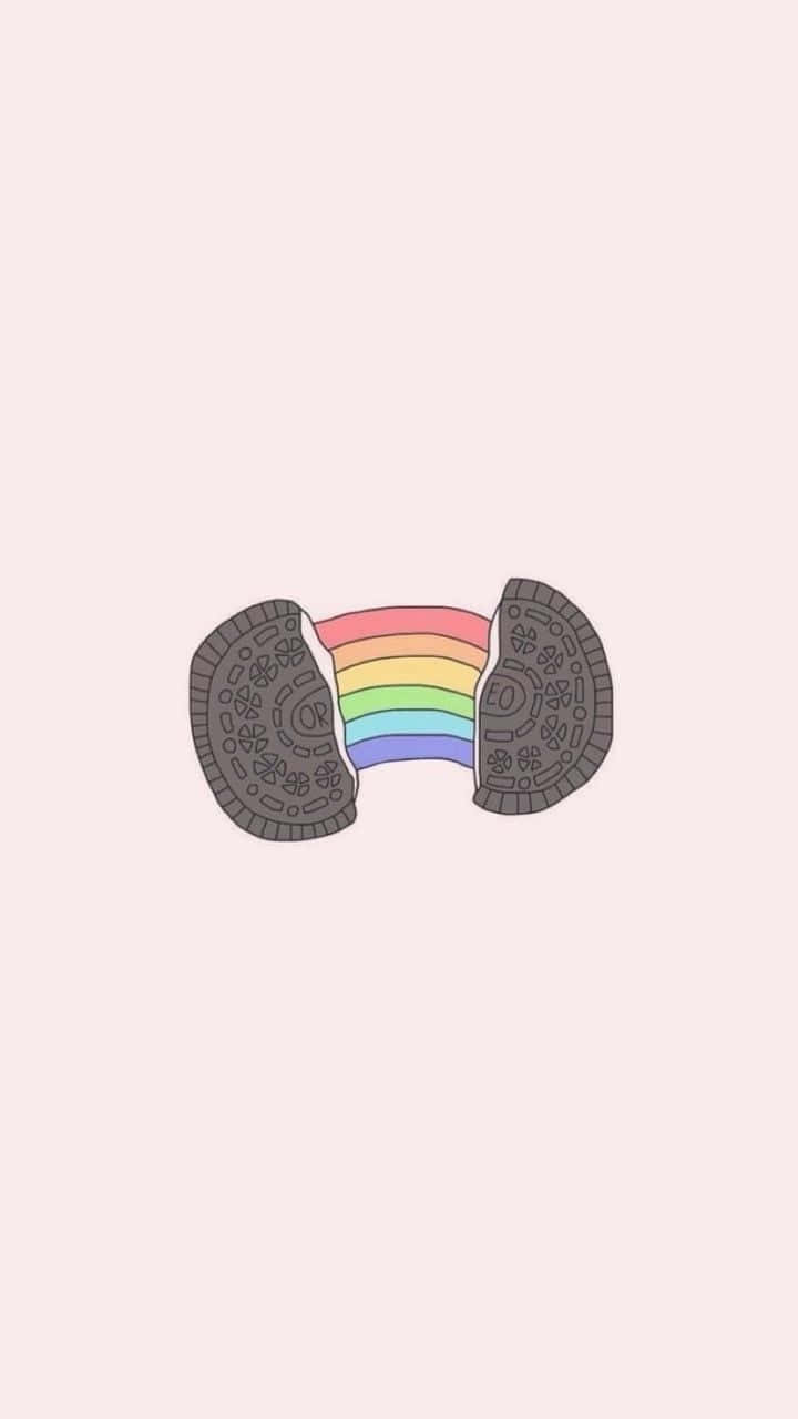 Oreo Cookie Rainbow Background