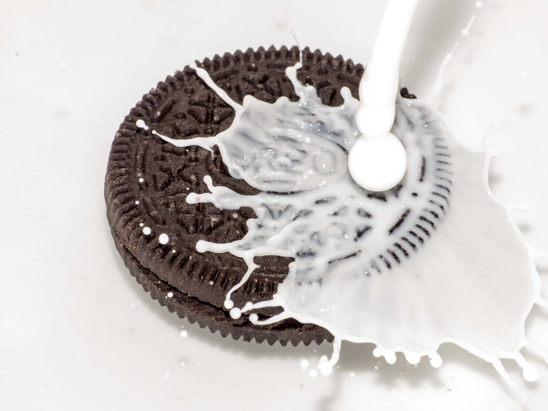 Oreo Cookie With Milk Background