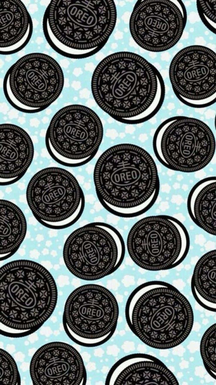 Oreo Cookies On A Blue Background Background