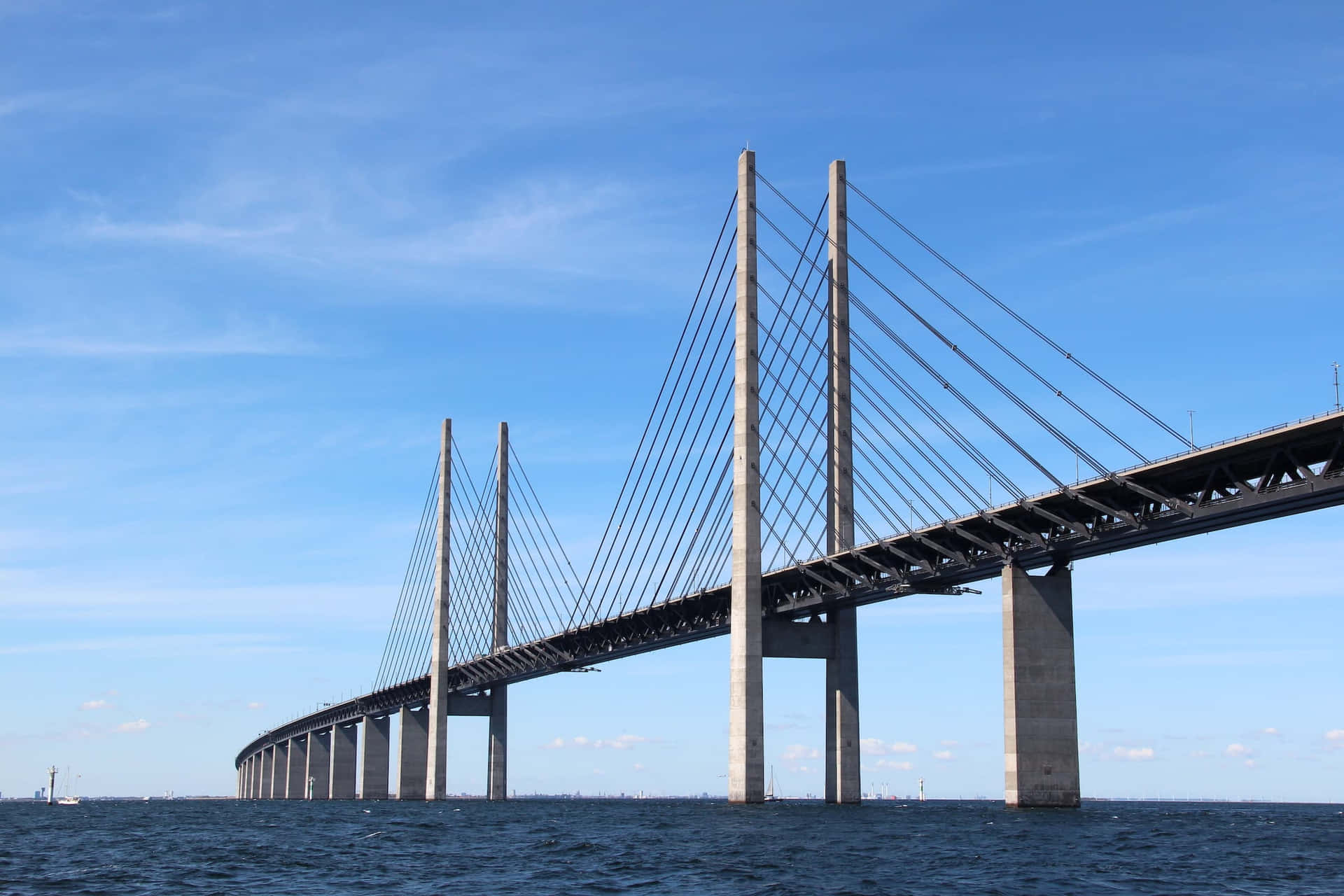 Oresund Bridge Longest Combined Rail Road Europe Background