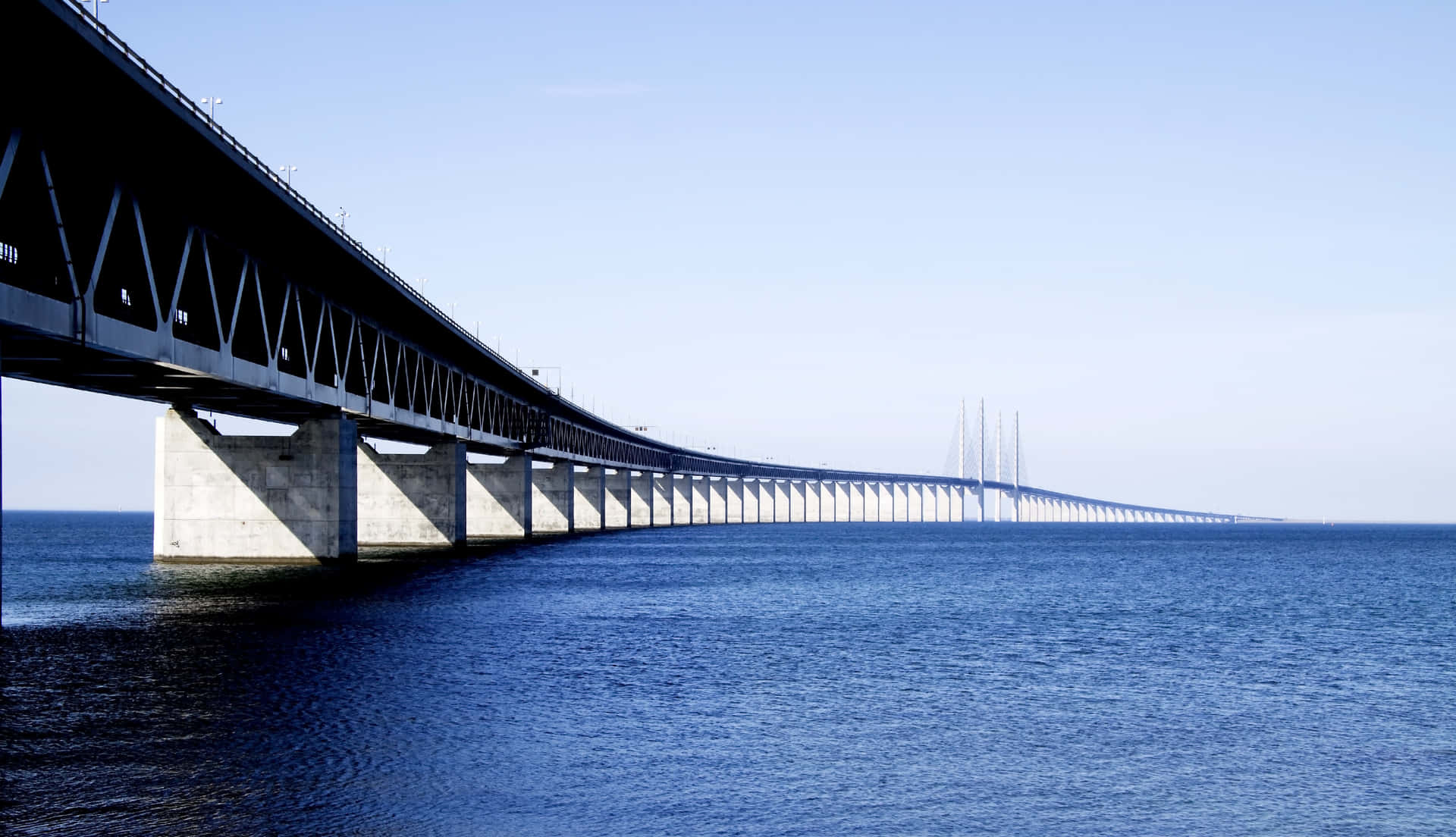 Oresund Bridge Maritime View Scandinavia Background