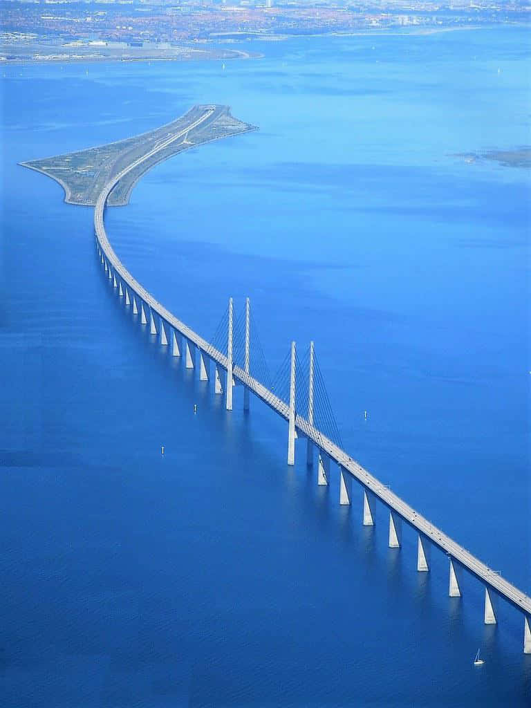 Oresund Bridge Peberholm Denmark Sweden Background