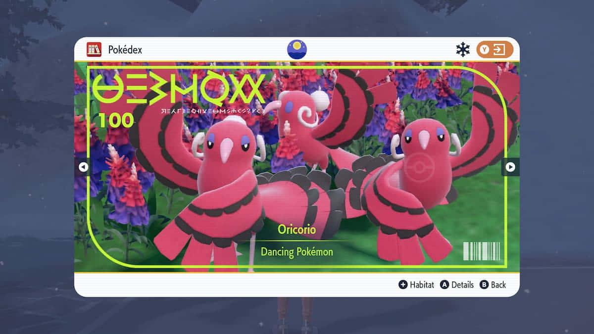 Oricorio Pokedex Entry Background