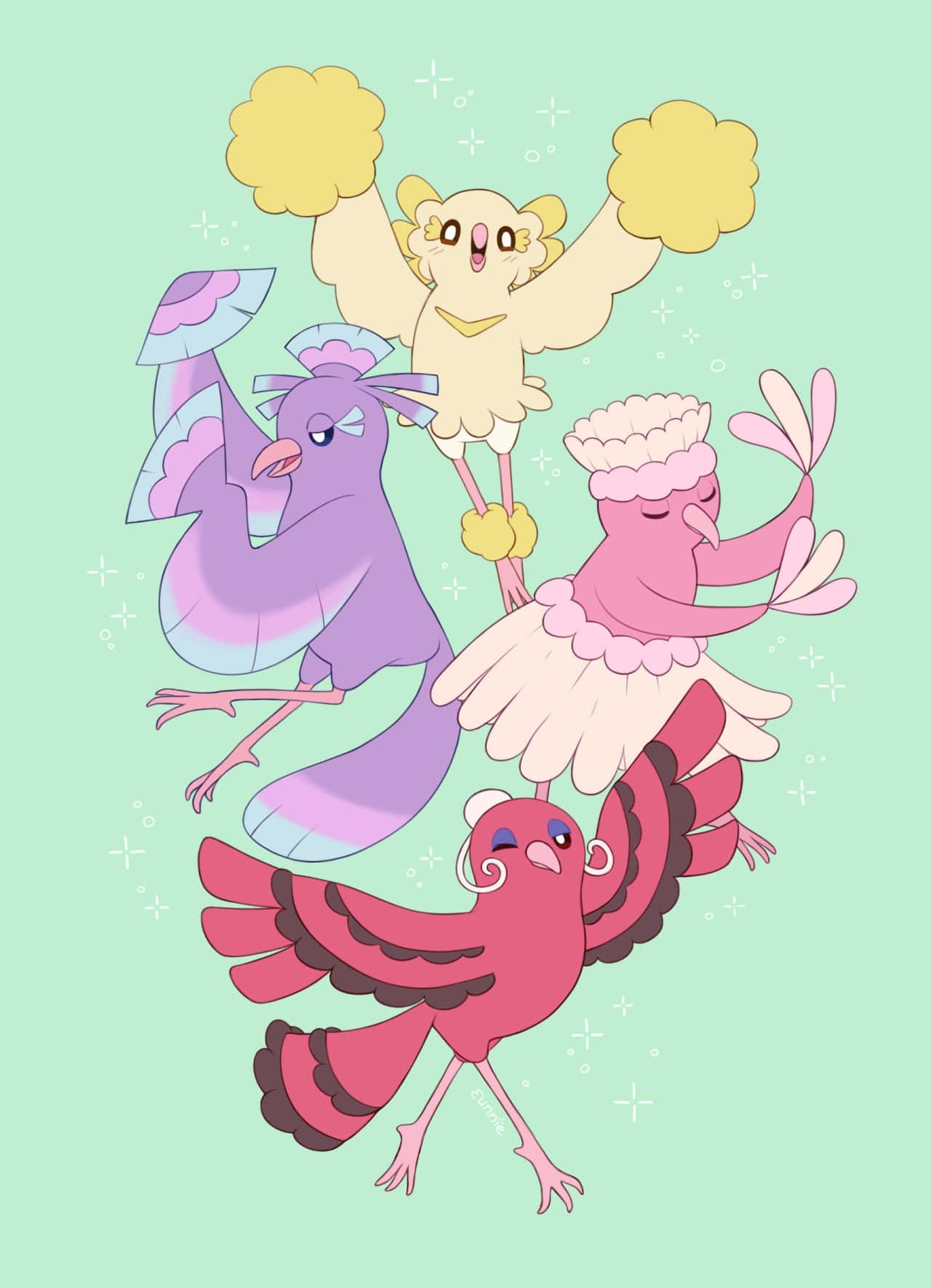 Oricorio Style Illustration Background