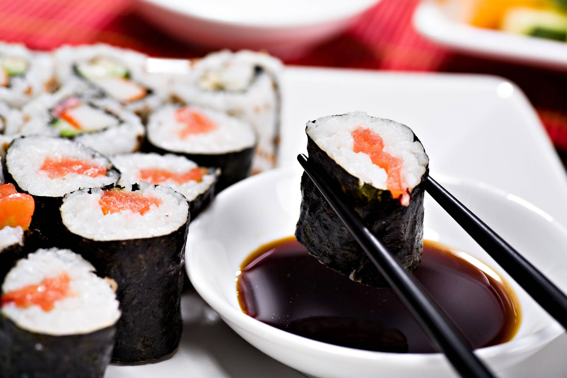 Oriental Maki Sushi Background