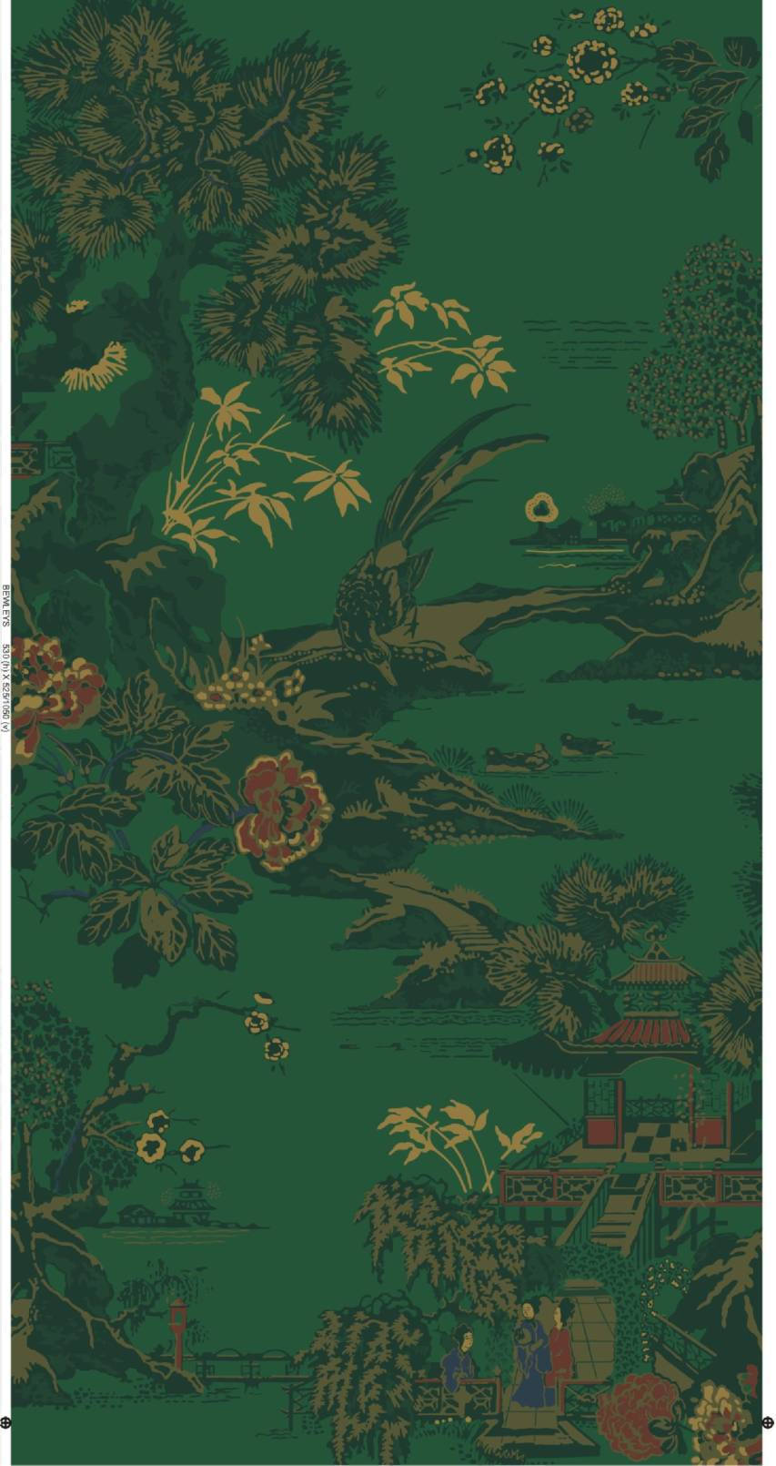Oriental Nature Art Green Iphone Background