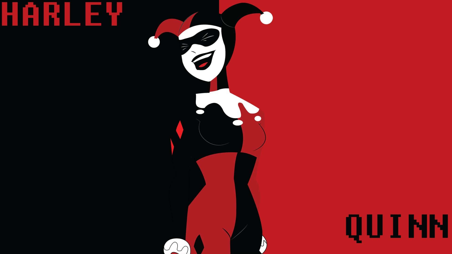 Original Harley Quinn Black And Red Villainess Background