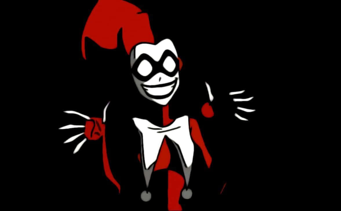 Original Harley Quinn Cartoon Jester Smile Background