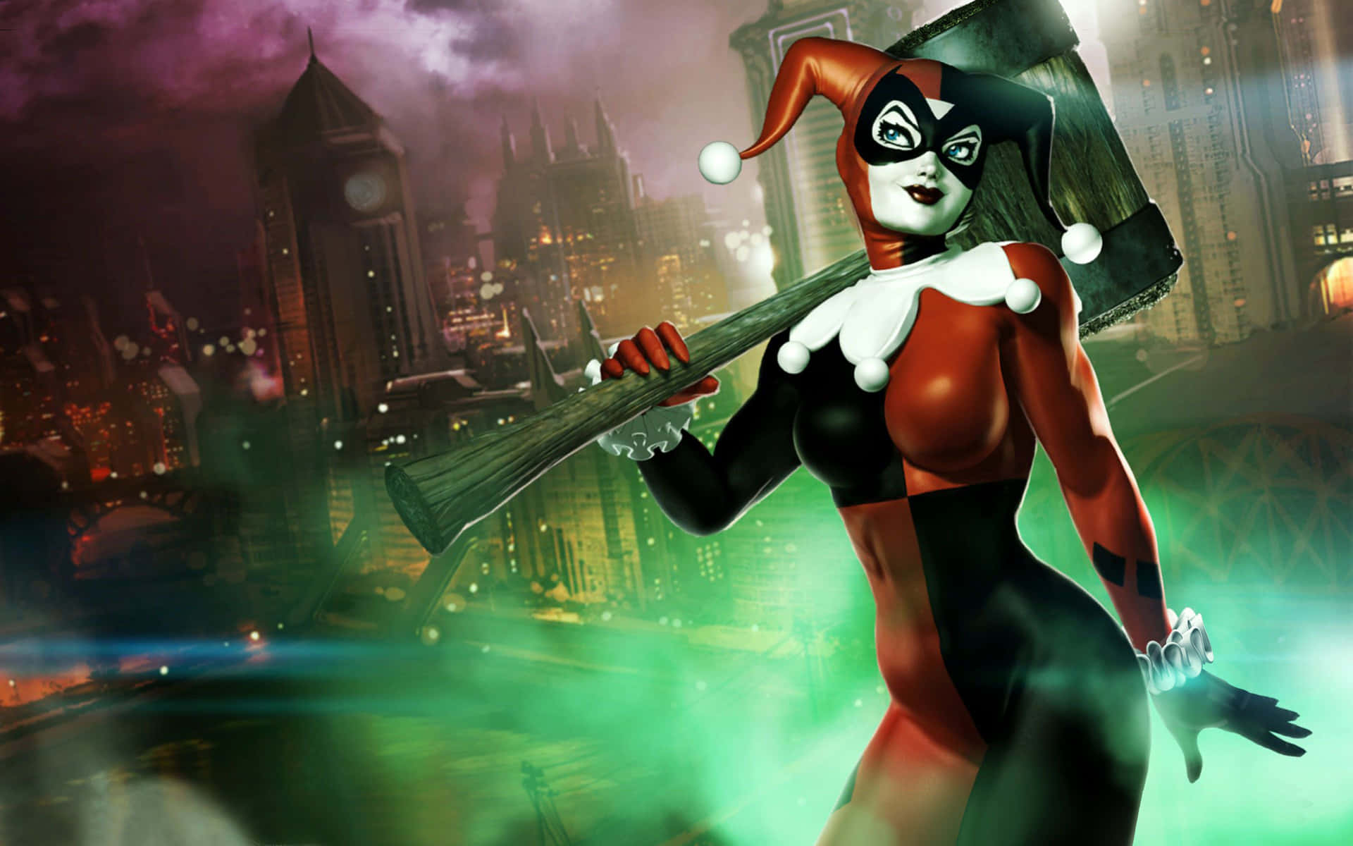 Original Harley Quinn With Mallet 3d Art Background