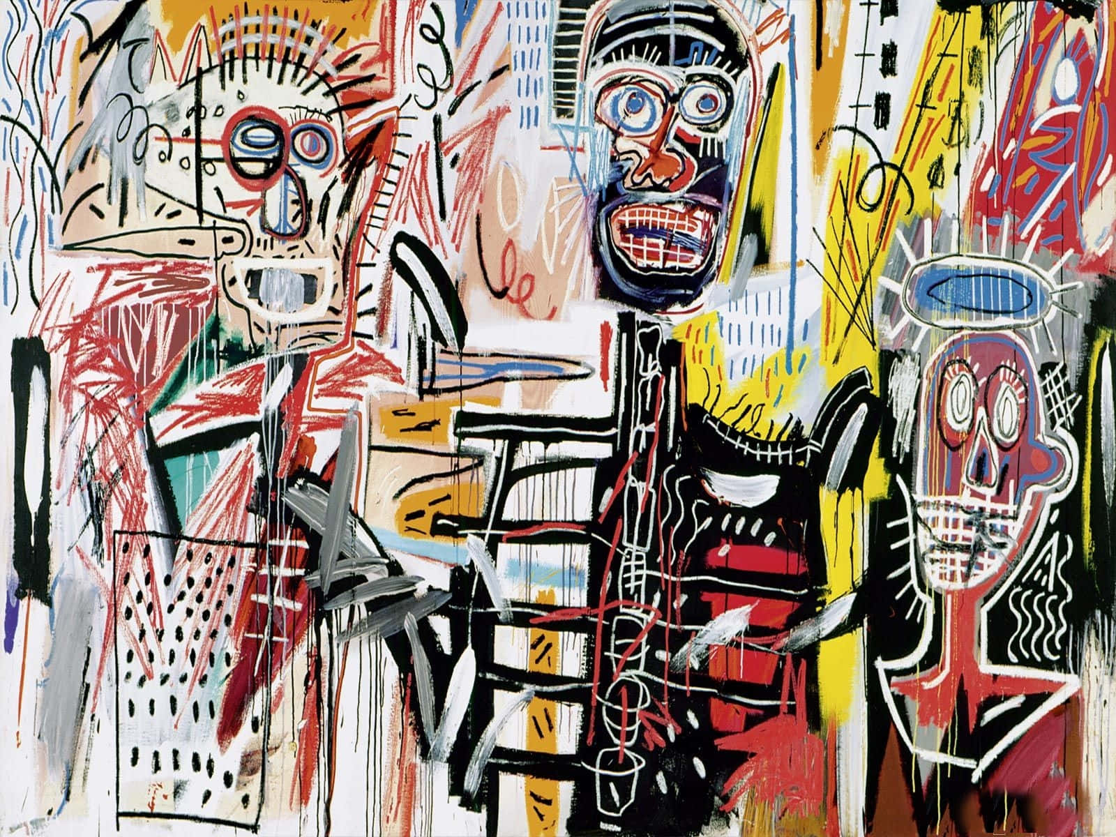 Original Philistines Painting By Jean Michel Basquiat