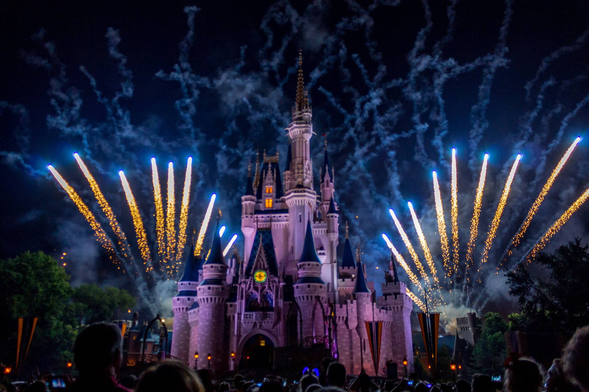 Orlando Castle Fireworks Display Background