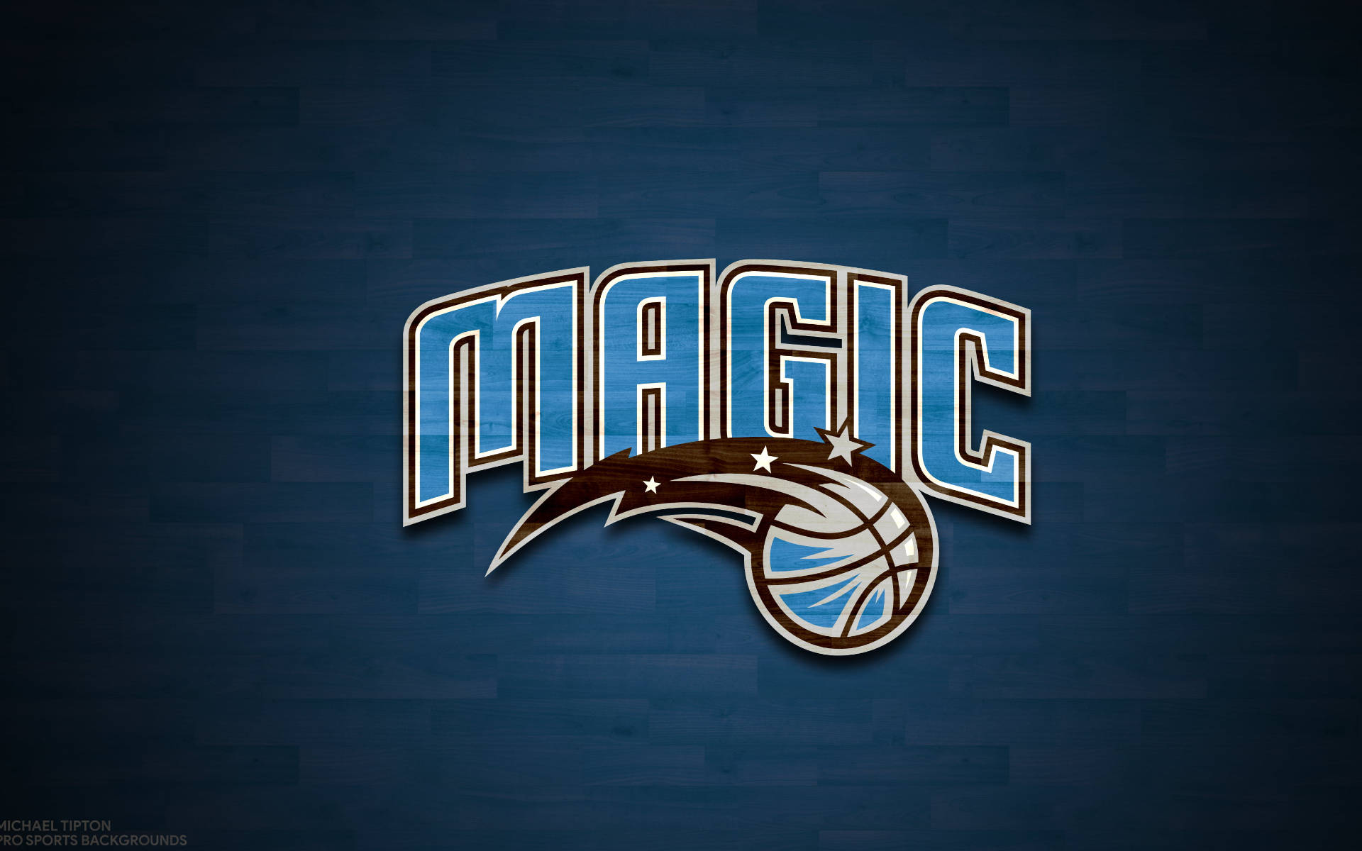 Orlando Magic In Blue Wood Texture Background