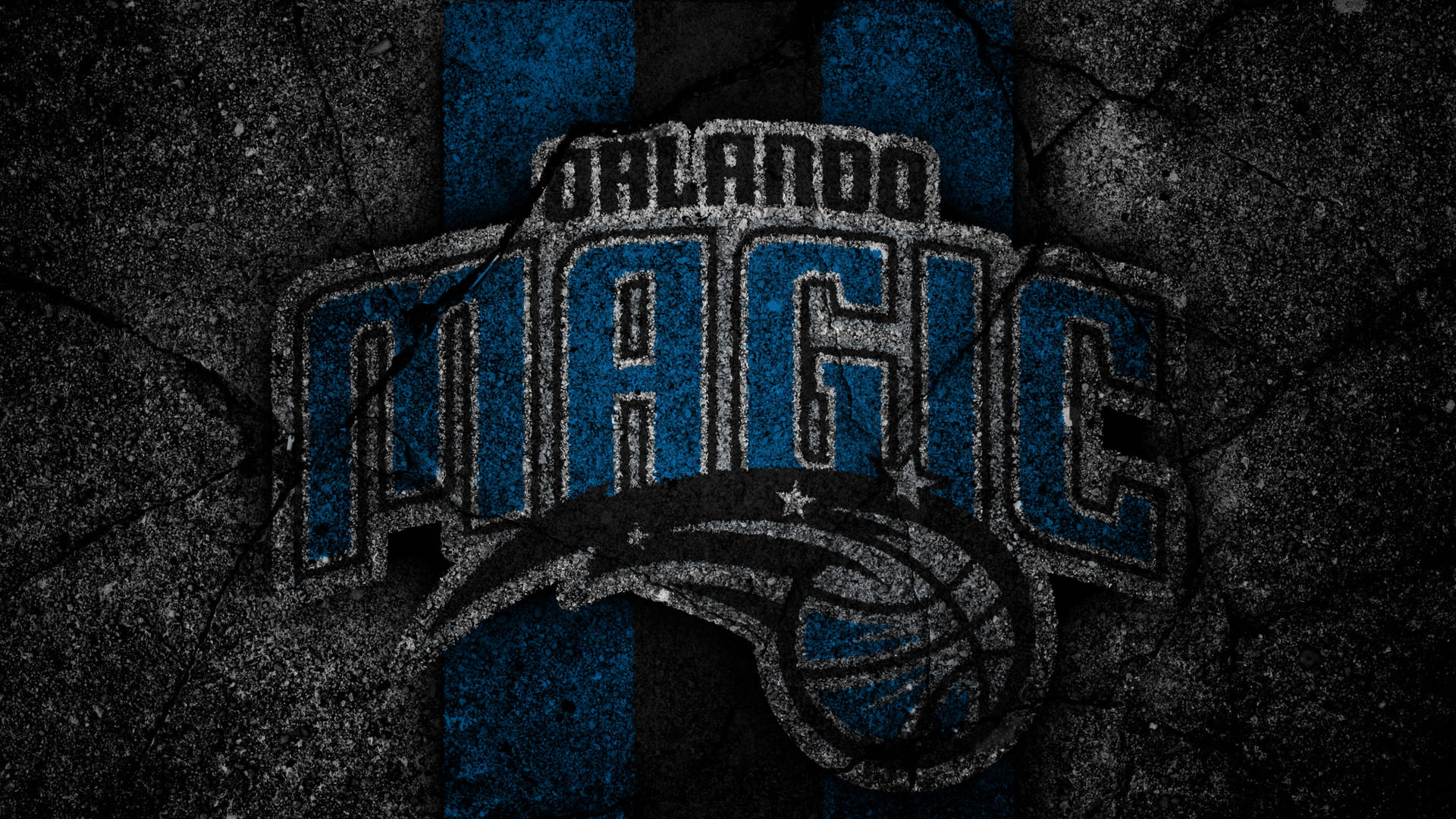 Orlando Magic Logo On Cement Wall Background