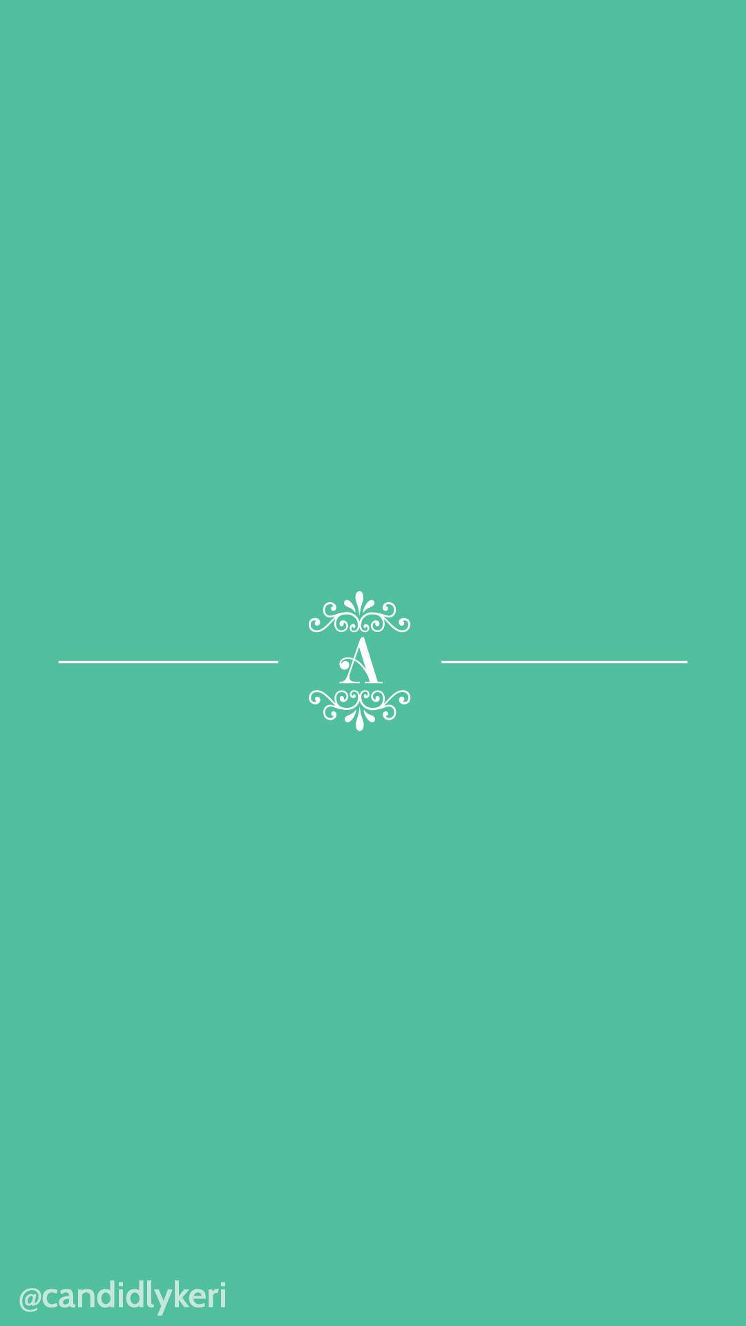 Ornament Letter A On Mint Green Iphone Background