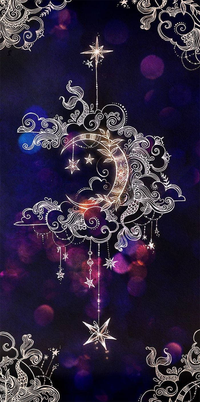 Ornate Crescent Moon Pretty Phone