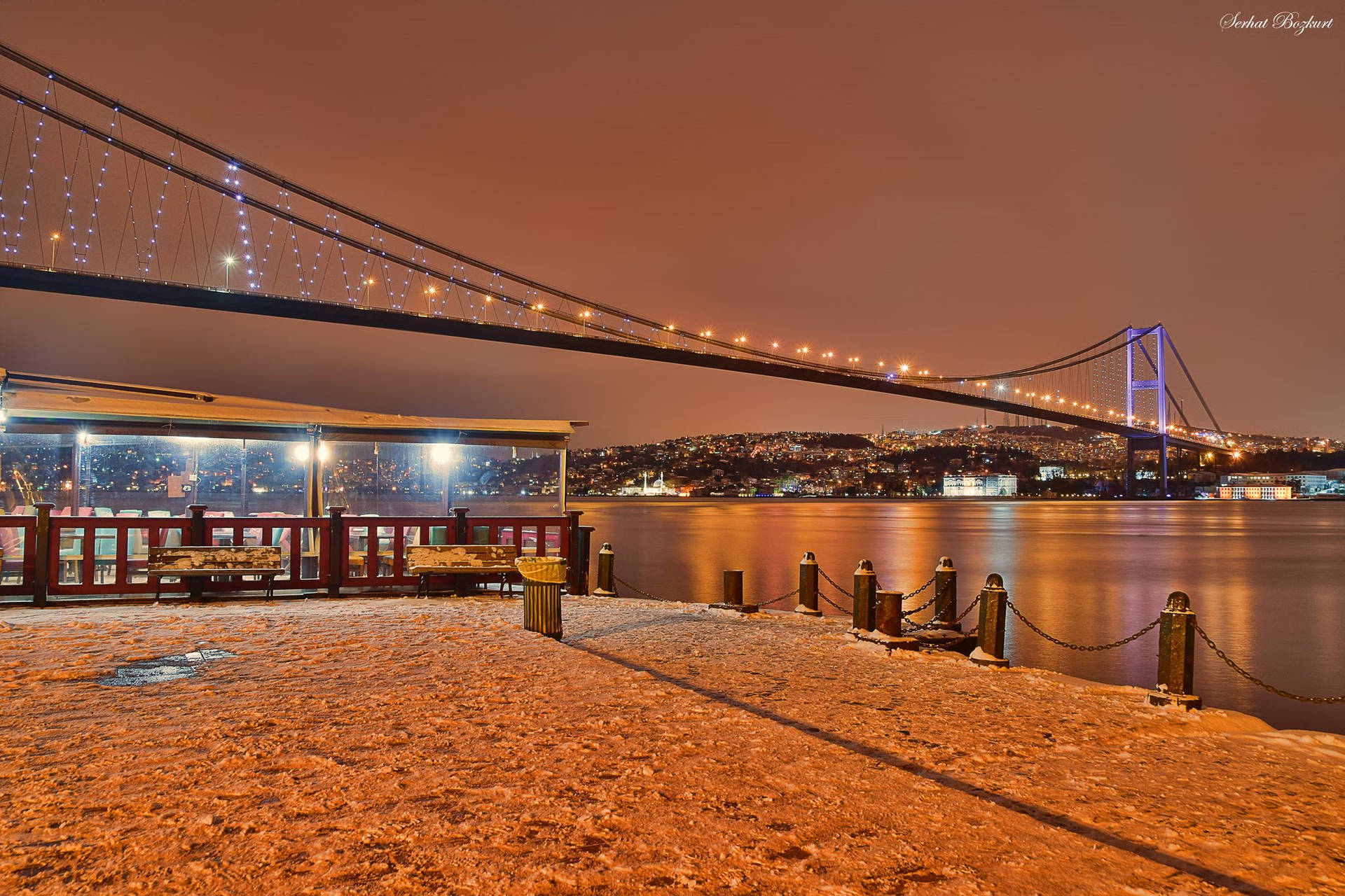 Ortakoy Bridge In Istanbul Background
