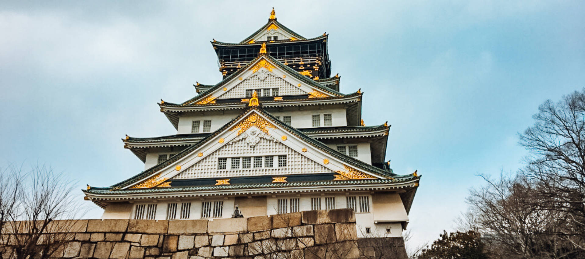 Osaka Castle Close-up Shot Background