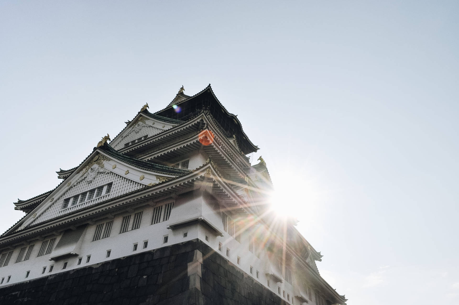 Osaka Castle Roof Design Background