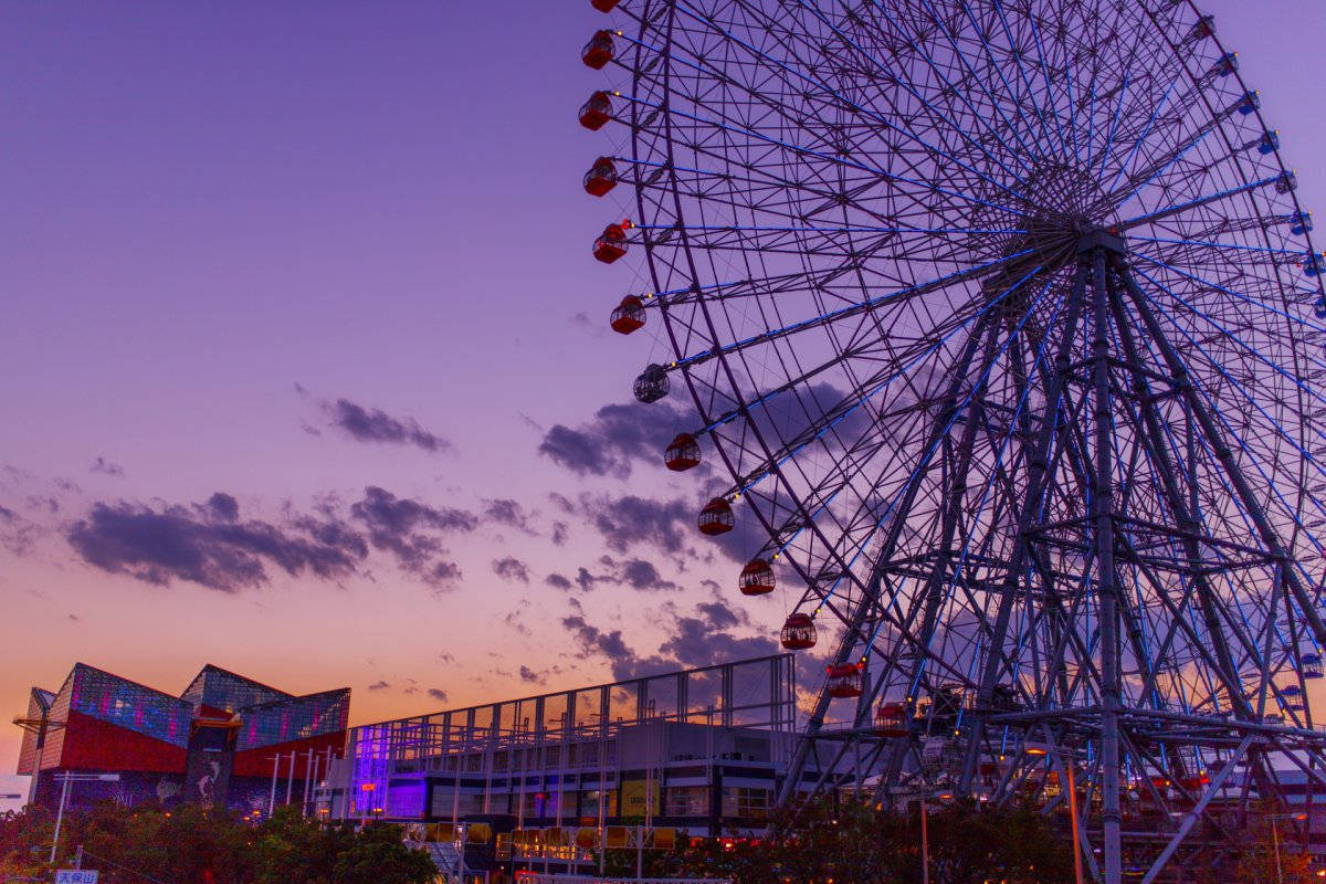 Osaka Giant Ferris Wheel Background