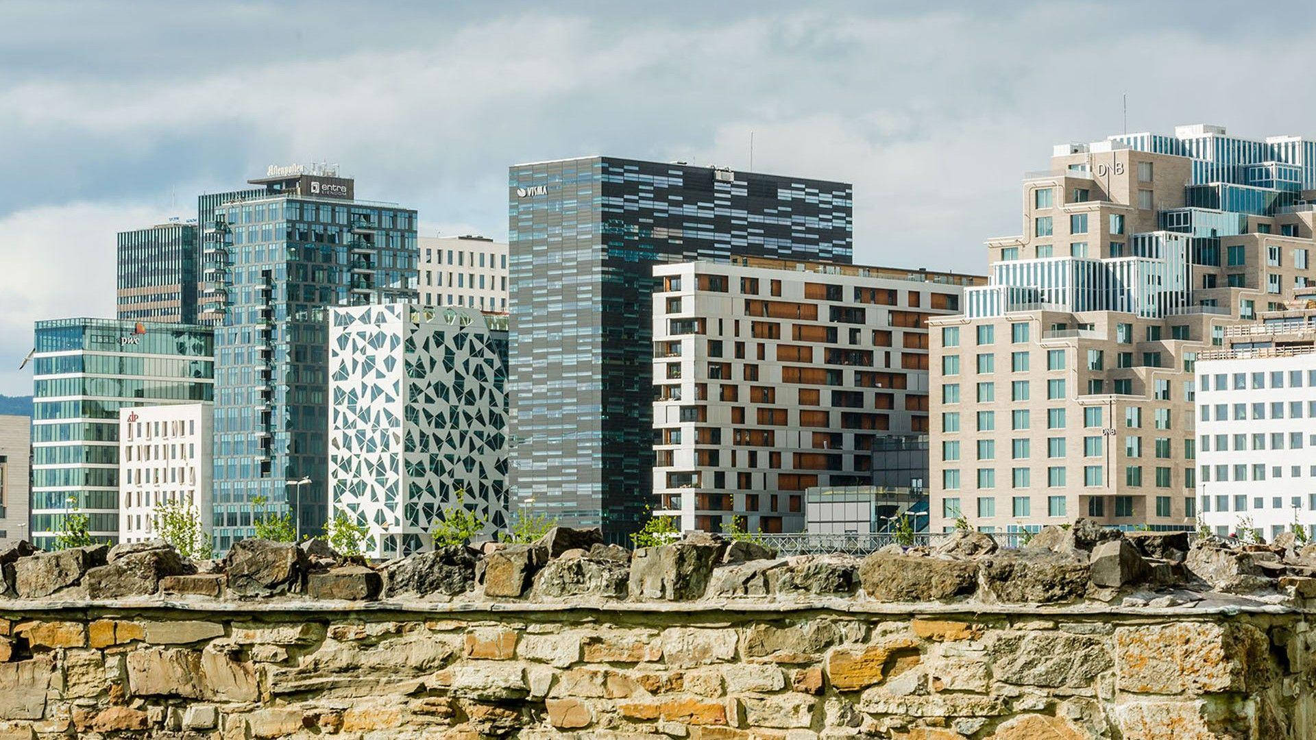 Oslo Brick Path City Background