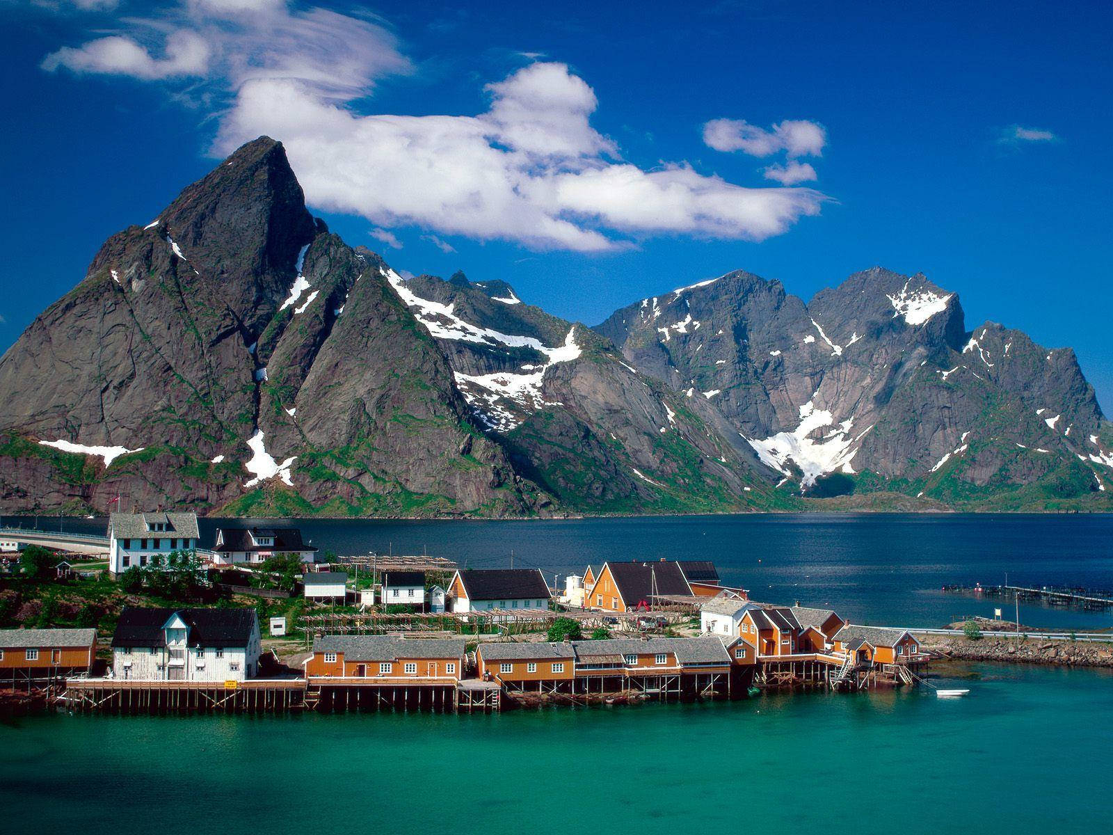 Oslo Mountain Town Background