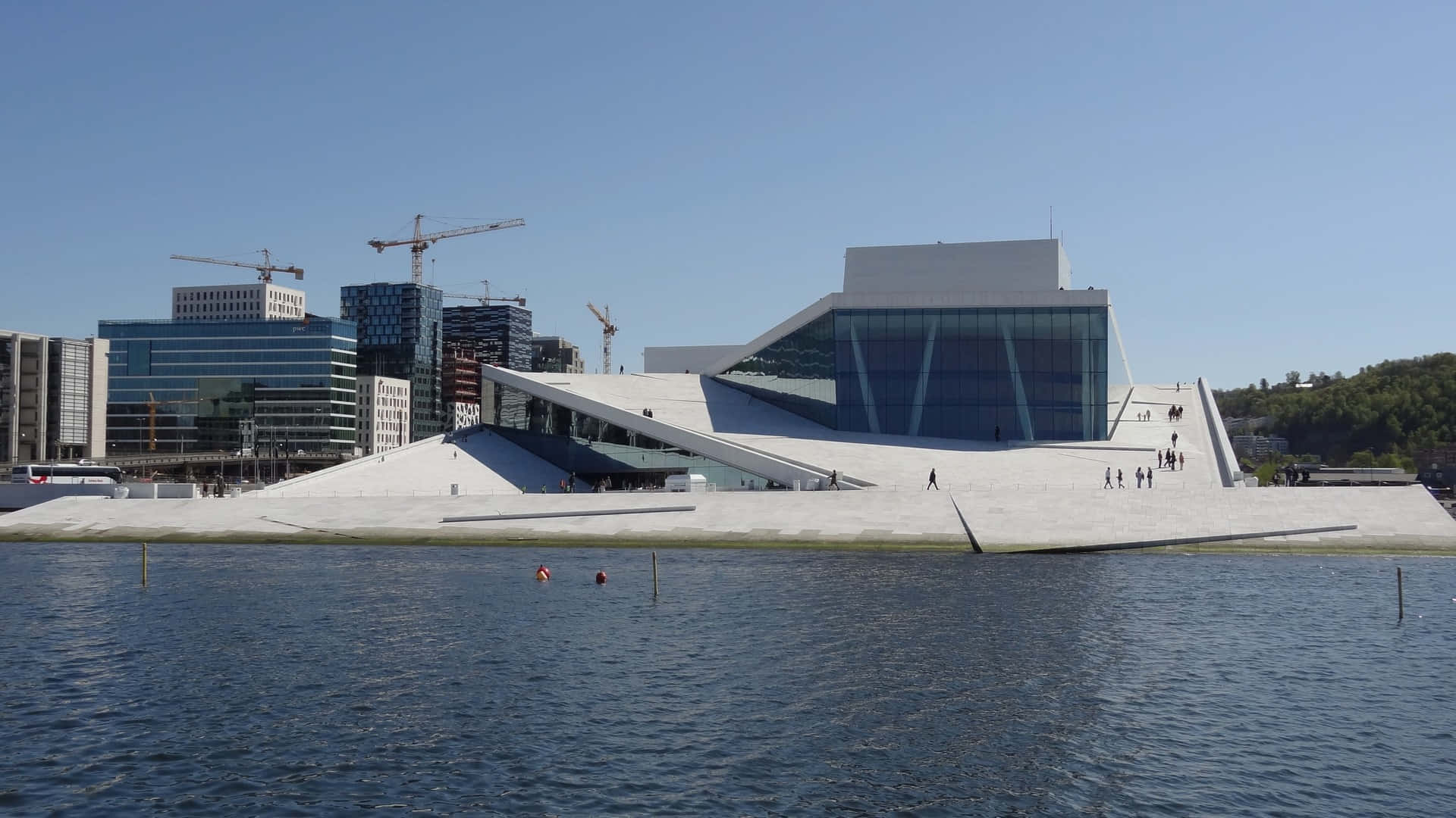 Oslo Opera House On Sunny Day