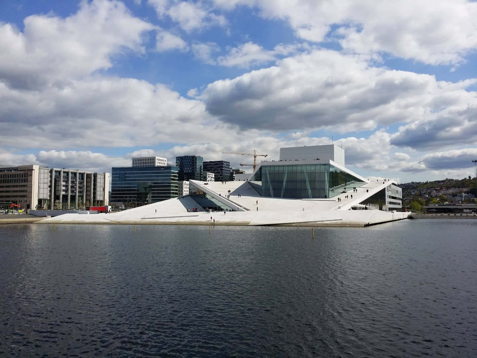 Oslo Opera House With Cloudy Sky
