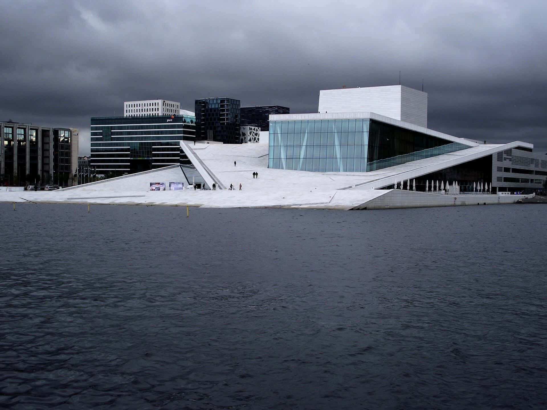 Oslo Opera House With Dark Sky