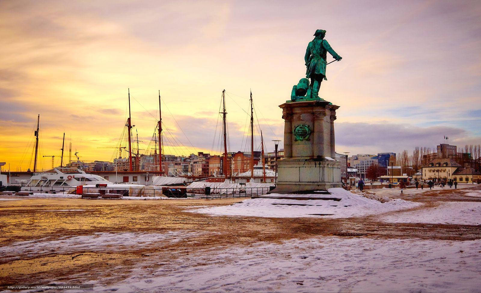 Oslo Sculpture Snow Background