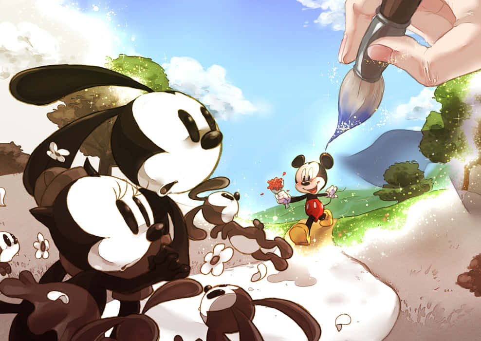 Oswald_and_ Mickey_ Creation_ Moment Background